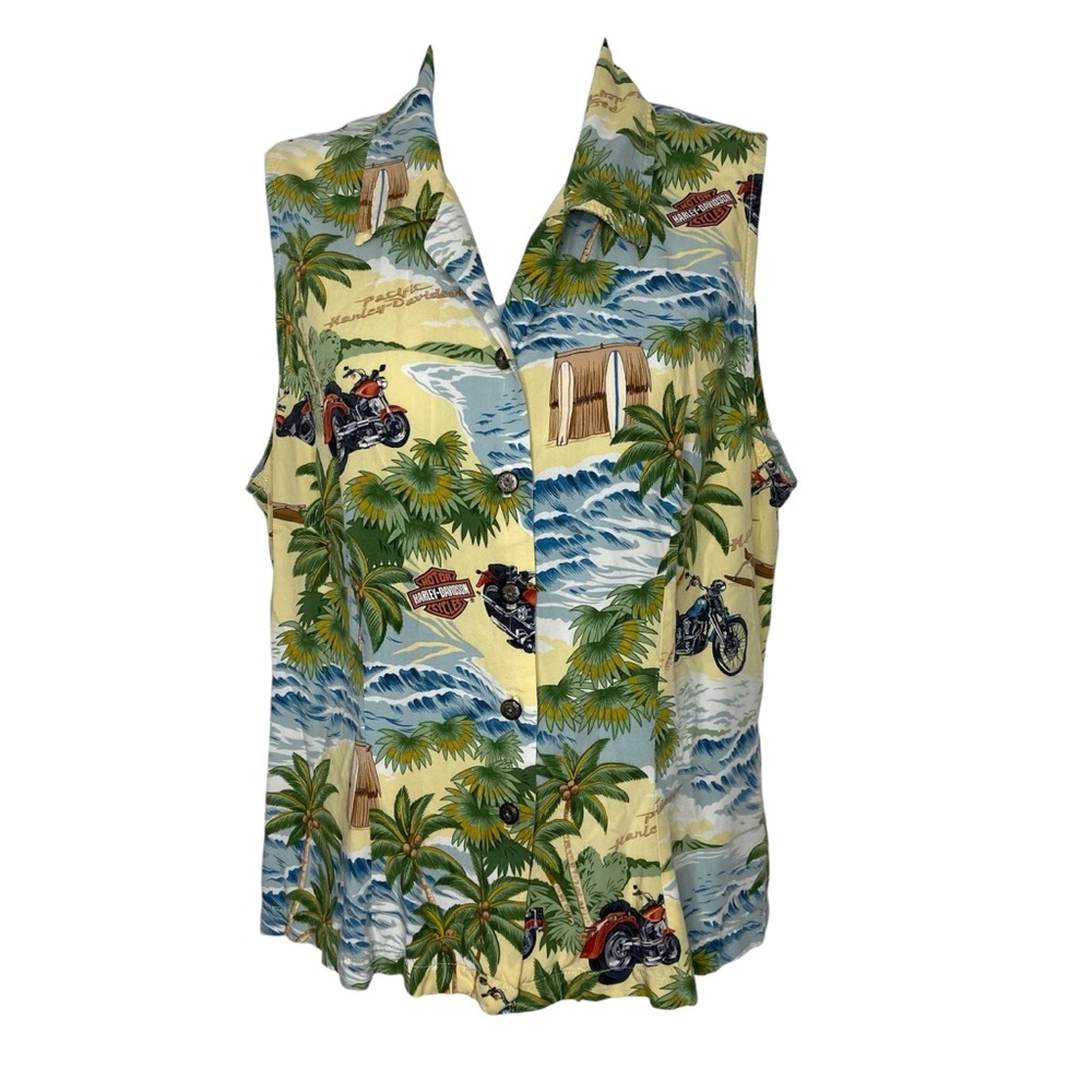 Harley Davidson Hawaiian 90s Vintage Shirt